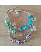 Bracelets en perles naturelles fabriqués en très peu d'exemplaires